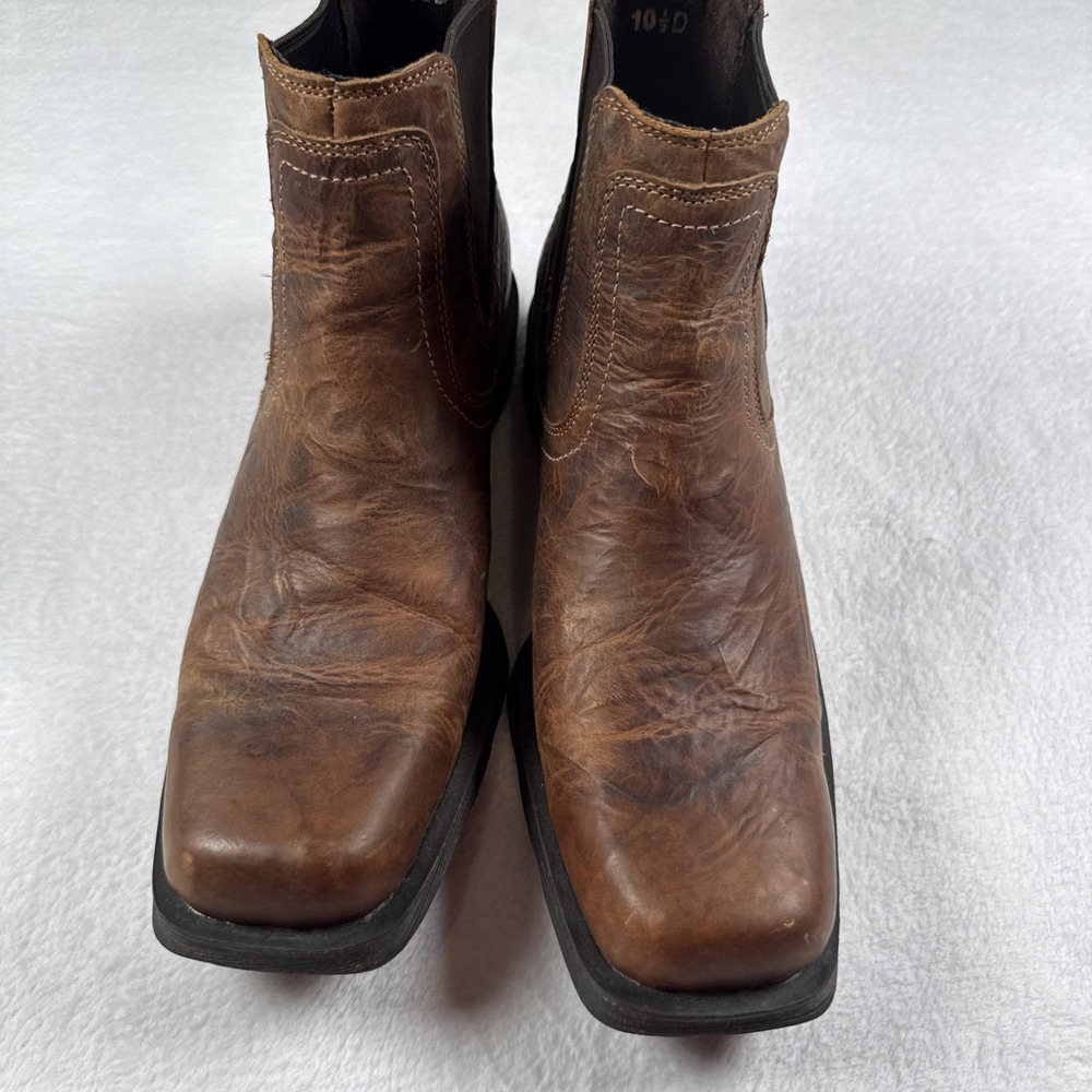 Ariat Hybrid Low Boy Chelsea Boots Mens Size 10.5D Old Earth Brown Square Toe